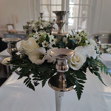 Décoration chandellier fleurs