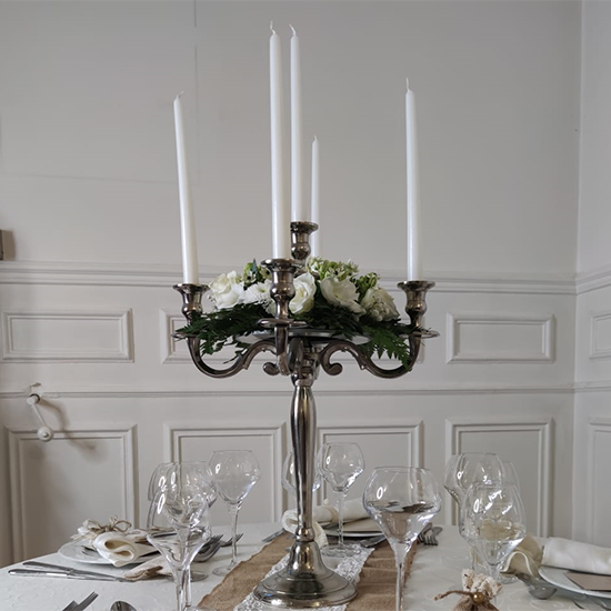 Chandelier 5 branches gris