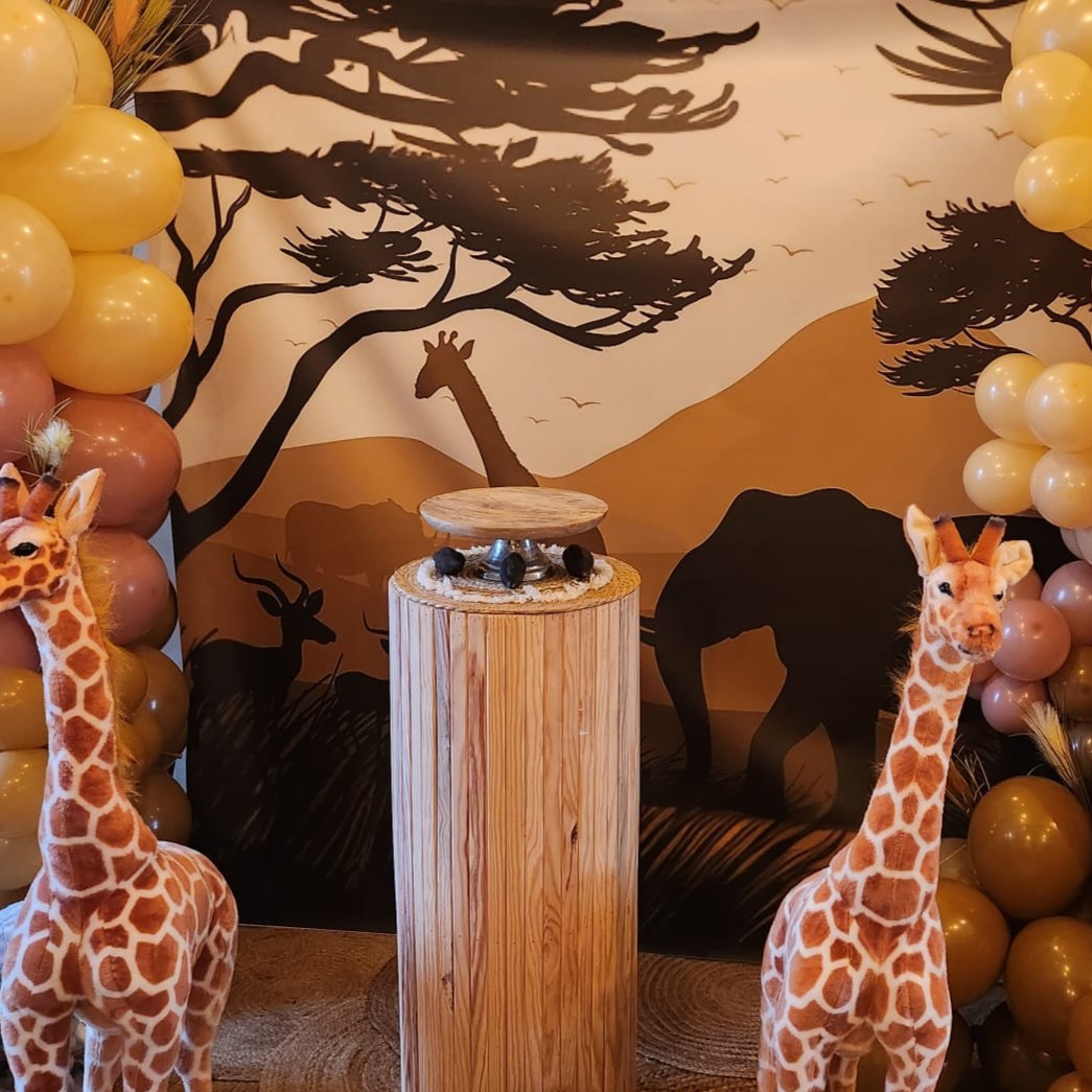 Toile de fond Jungle marron PVC – 200x200 cm